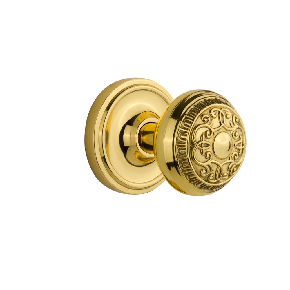 Nostalgic Warehouse CLAEAD Single Dummy Classic Rosette with Egg and Dart Knob in Polished Brass